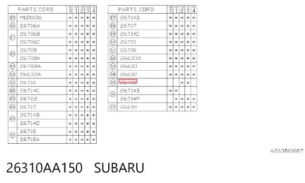 Гальмівні диски 26310AA150 Subaru