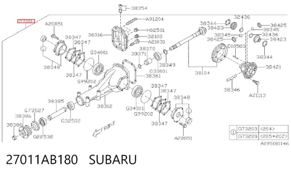 Задній редуктор Subaru Impreza III