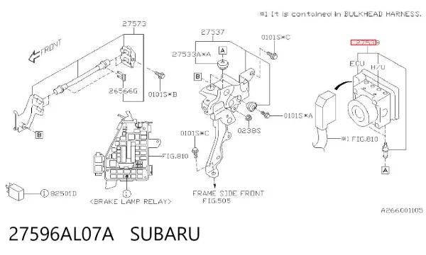 Блок АБС 27596AL07A Subaru