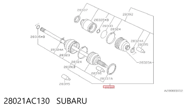 ШРУС зовнішній передній 28021AC130 Subaru