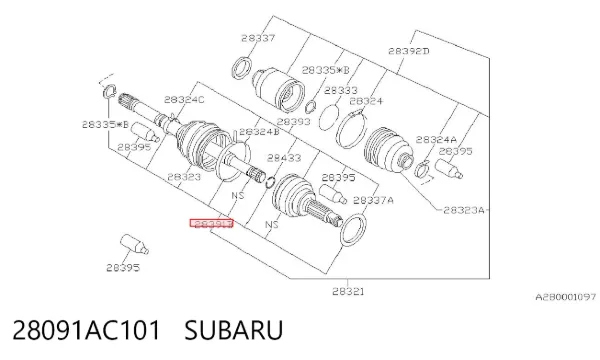 ШРУС зовнішній передній 28091AC101 Subaru