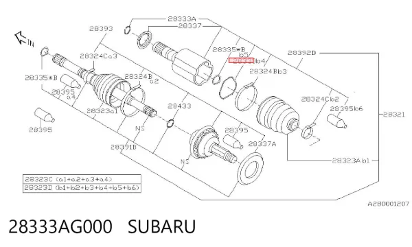  28333AG000 Subaru