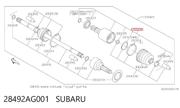  28492AG001 Subaru