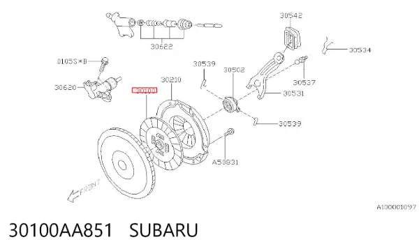 Диск зчеплення 30100AA851 Subaru
