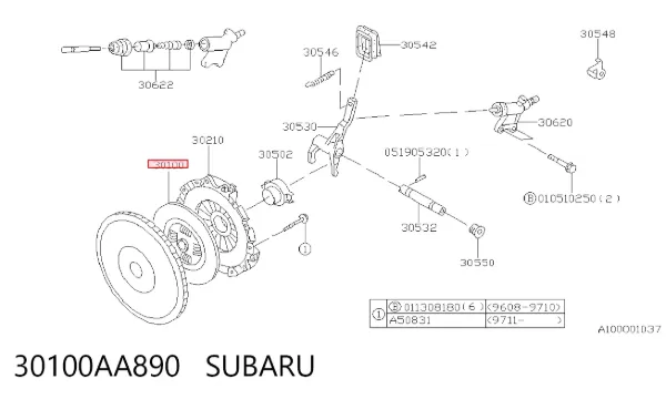 Диск зчеплення 30100AA890 Subaru