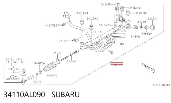Рульова рейка 34110AL090 Subaru