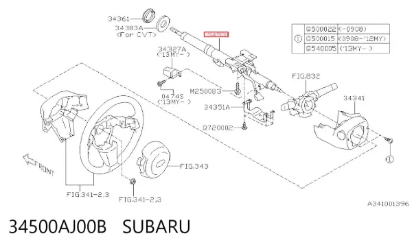 Рульова колонка 34500AJ00B Subaru