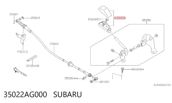 Рукоятка важеля КПП 35022AG000 Subaru