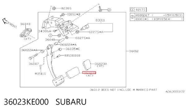  36023KE000 Subaru