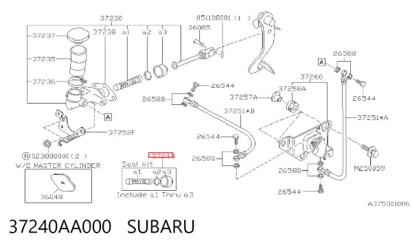 Головний циліндр зчеплення 37240AA000 Subaru