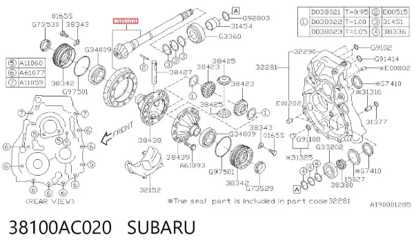  38100AC020 Subaru