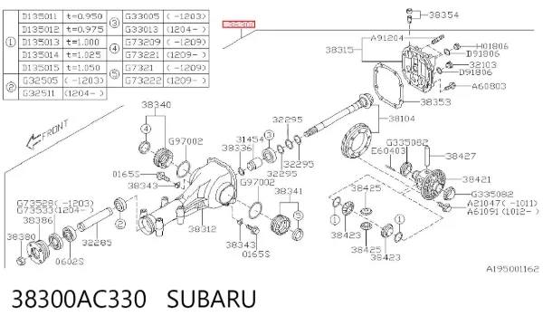 Задній редуктор 38300AC330 Subaru
