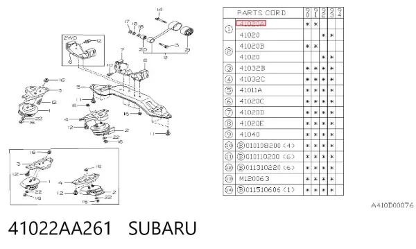  41022AA261 Subaru