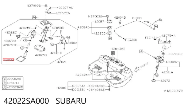 Елемент-турбінка паливного насосу 42022SA000 Subaru