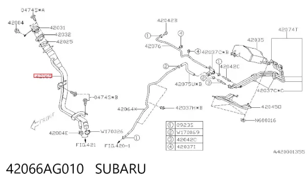 Шланг заливної горловини, паливного бака 42066AG010 Subaru