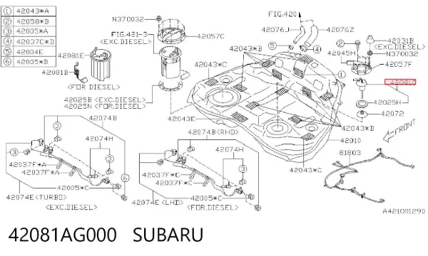 Датчик рівня палива Subaru Impreza III