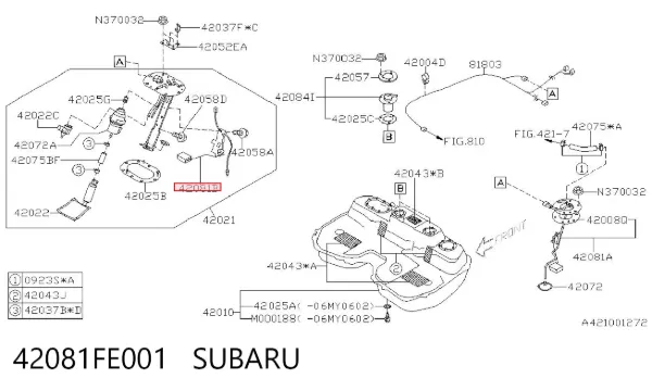 Датчик рівня палива 42081FE001 Subaru