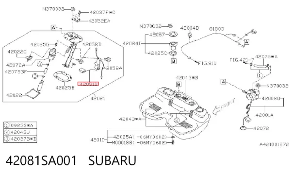 Датчик рівня палива Subaru Impreza II