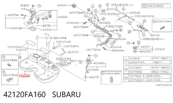Паливний бак 42120FA160 Subaru