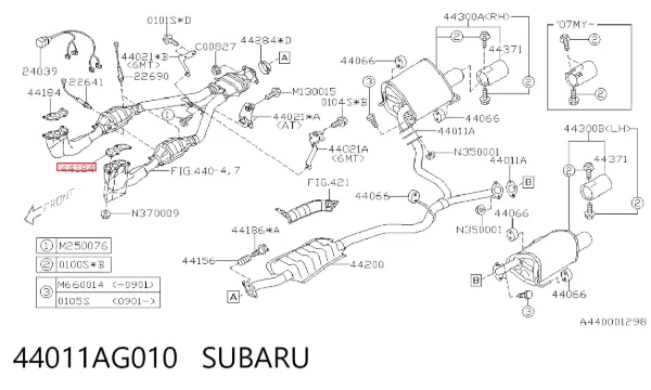 Прокладка глушника 44011AG010 Subaru