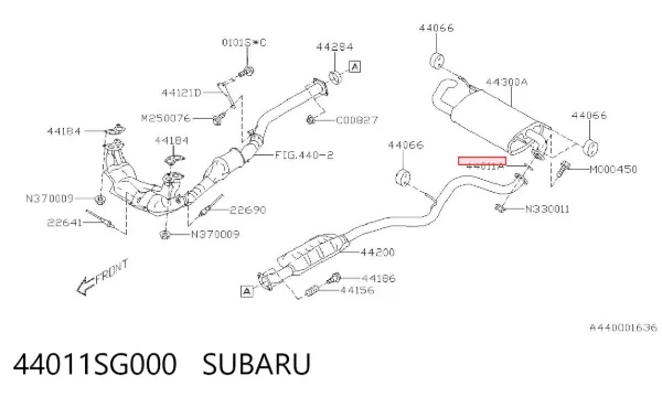 Прокладка колектора 44011SG000 Subaru