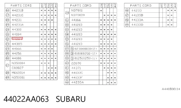 Прокладка глушника 44022AA063 Subaru