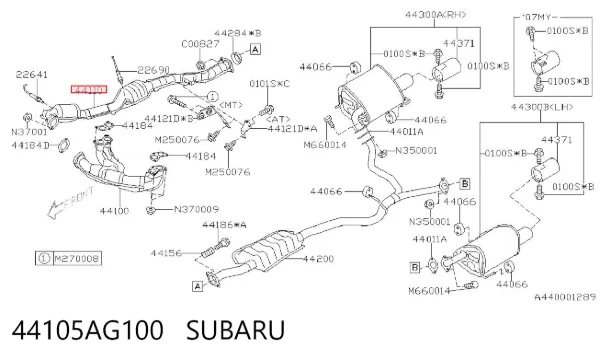 Каталізатор 44105AG100 Subaru