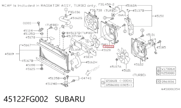 Дифузор (кожух) радіатора охолодження 45122FG002 Subaru