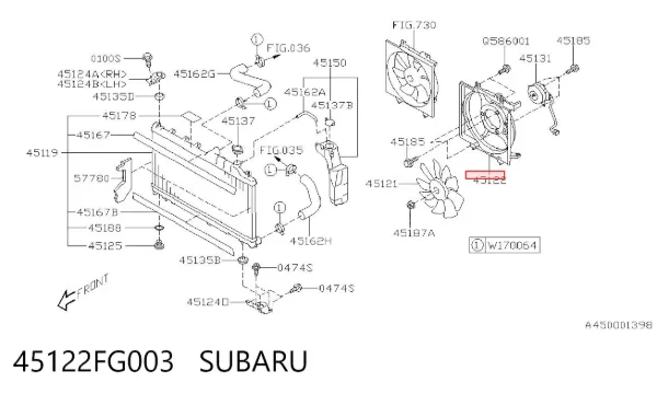 Дифузор (кожух) радіатора охолодження 45122FG003 Subaru