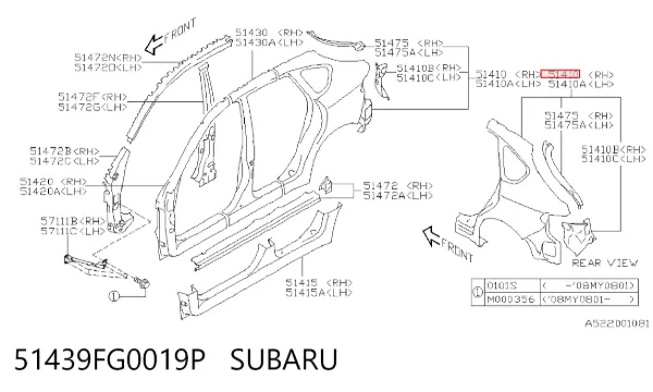  51439FG0019P Subaru