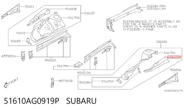  51610AG0919P Subaru