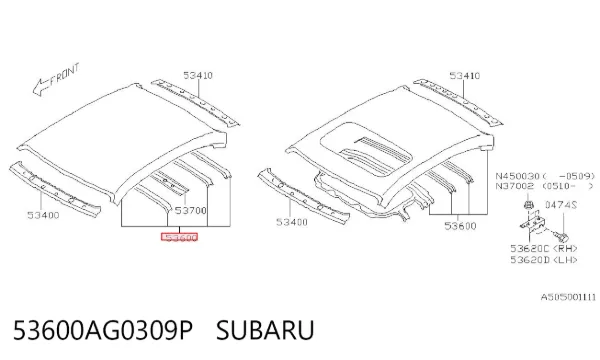 Дах 53600AG0309P Subaru