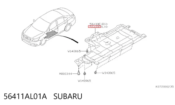 Захист днища, лівий 56411AL01A Subaru
