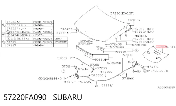 Капот 57220FA090 Subaru