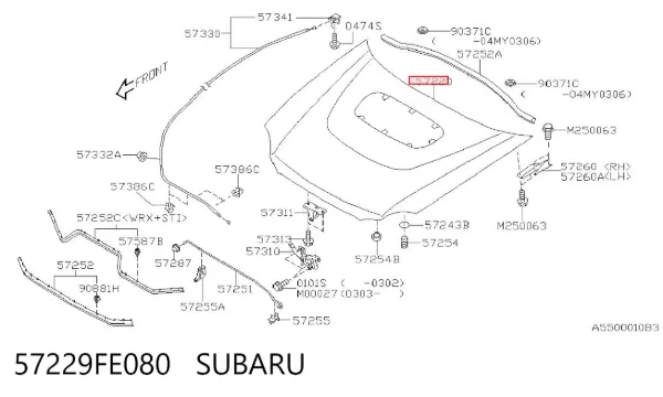 Капот 57229FE080 Subaru