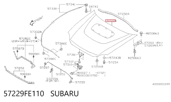 Капот 57229FE110 Subaru
