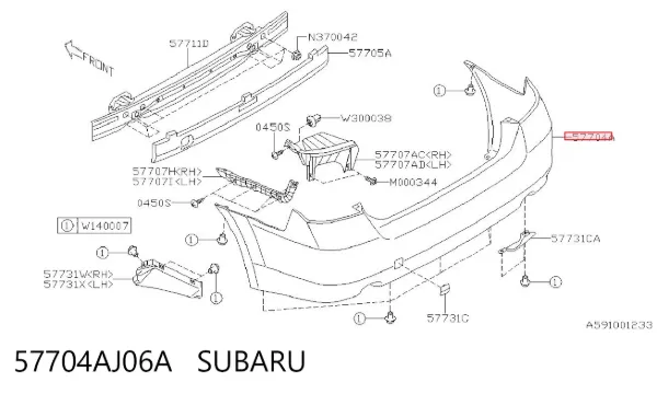 Задній бампер 57704AJ06A Subaru