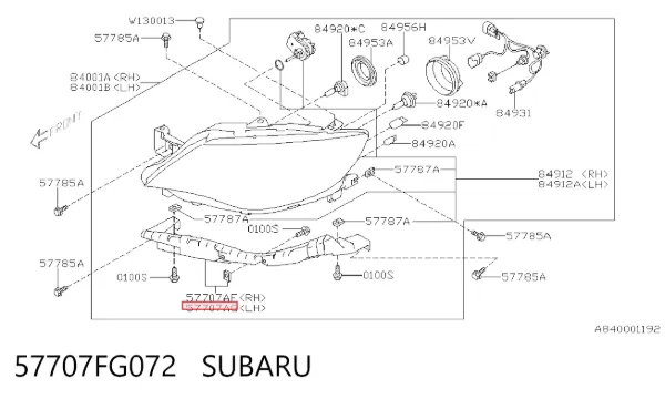  57707FG072 Subaru