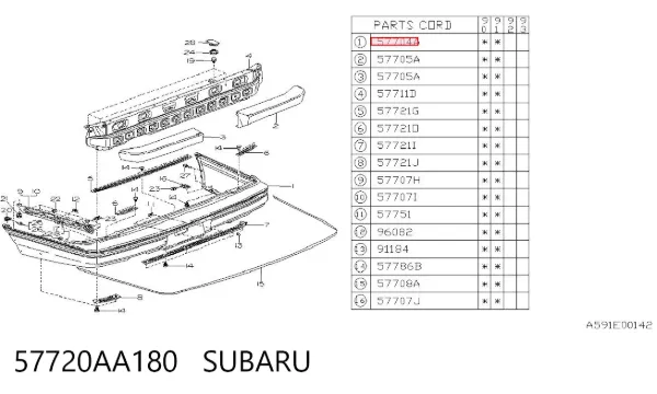 Задній бампер Subaru Legacy I