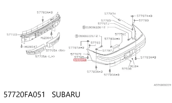 Задній бампер 57720FA051 Subaru