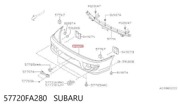 Передній бампер 57720FA280 Subaru