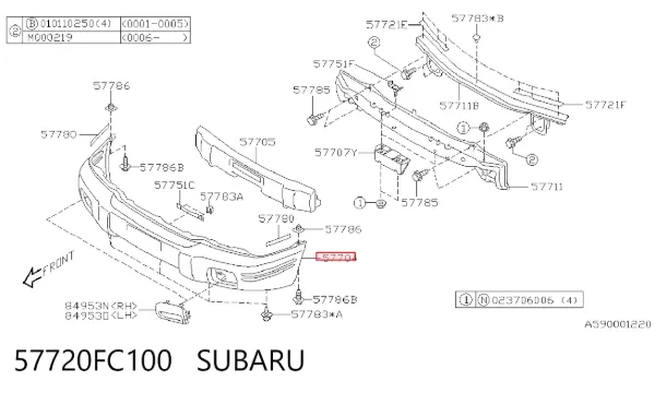 Передній бампер 57720FC100 Subaru
