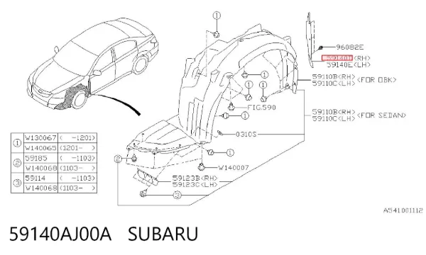 59140AJ00A Subaru
