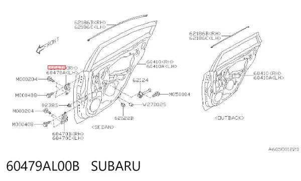 Петля заднтої двері, правої 60479AL00B Subaru
