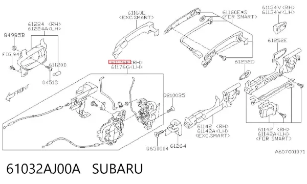 Замок дверки правої передньої 61032AJ00A Subaru