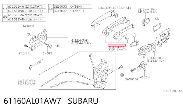  61160AL01AW7 Subaru
