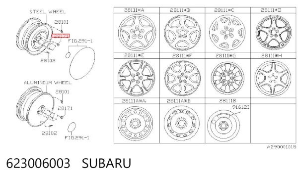 Колісні гайки 623006003 Subaru