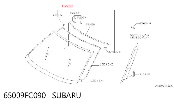 Лобове скло 65009FC090 Subaru