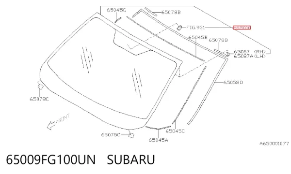 Лобове скло 65009FG100UN Subaru