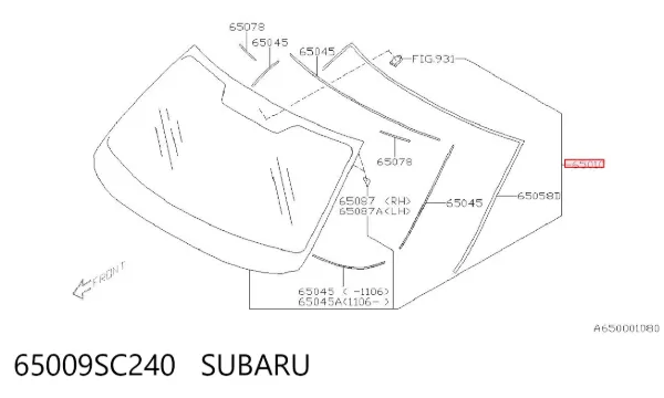 Лобове скло 65009SC240 Subaru